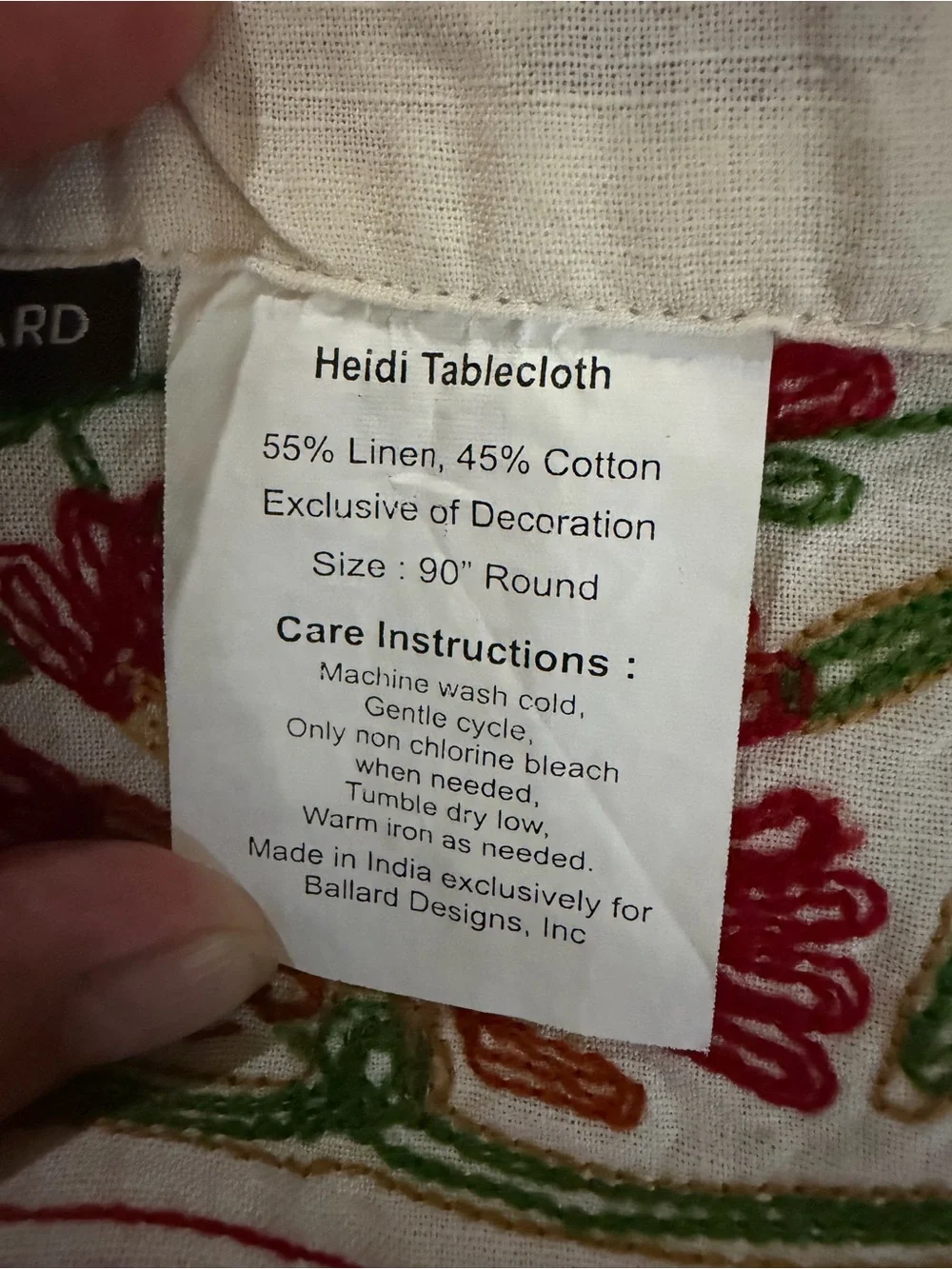 Ballard heidi tablecloth
